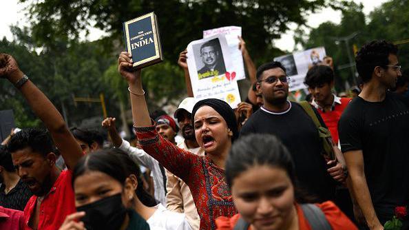 Thousands of 'Cockroach' Protesters Blocked By Police as They Target India's Education Minister
