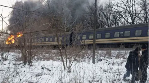 Chaos Unfolds as Russian Drone Strike Hits Passenger Train in Ukraine