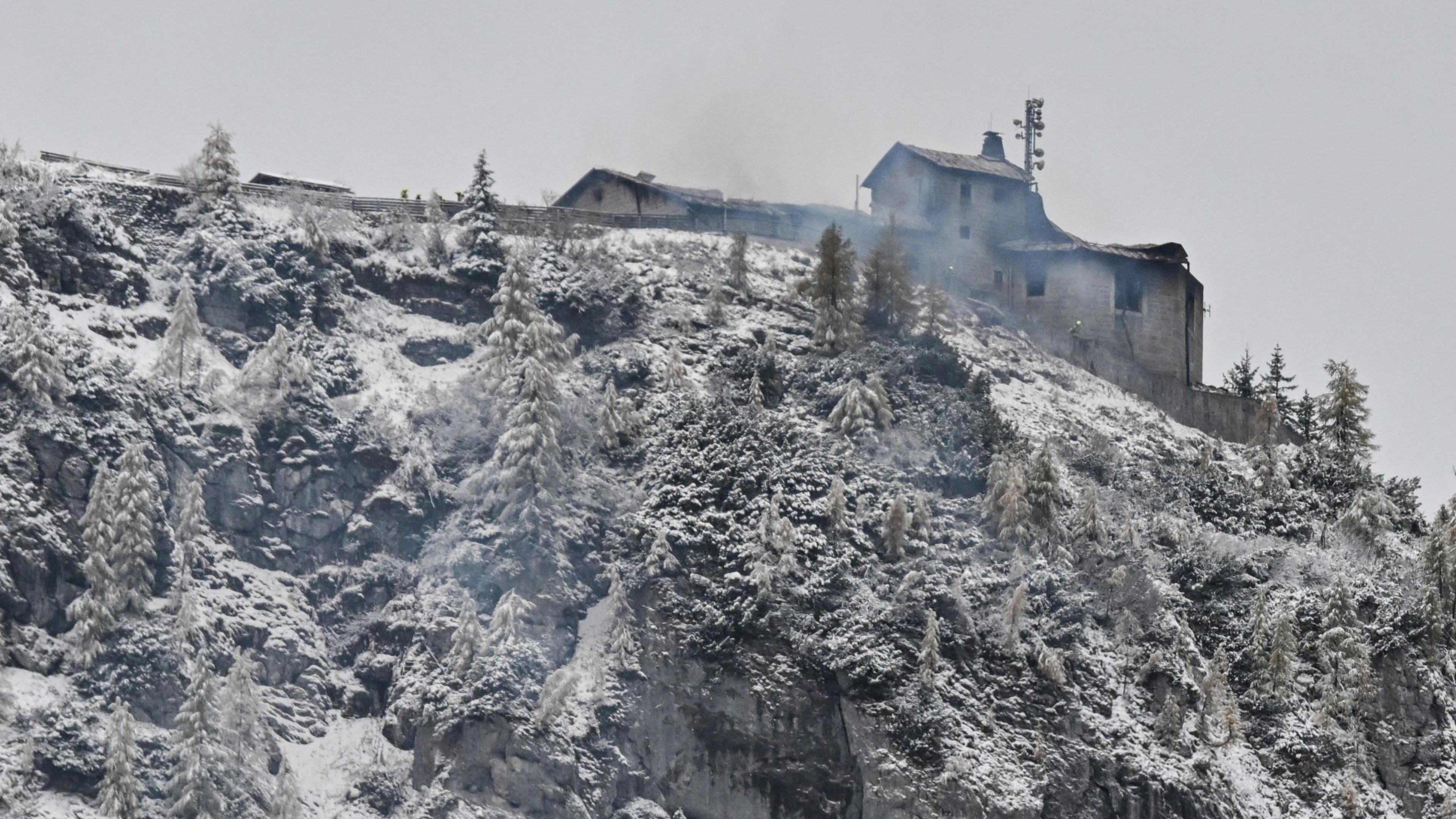 The burnt mountain guesthouse Kehlsteinhaus, known as the Eagle's Nest, formerly Adolf Hitler's mountain retreat