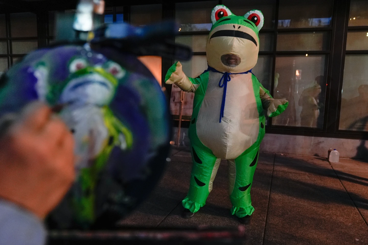Inflatable Costumes Bring Humor to Protests Against ICE in Portland