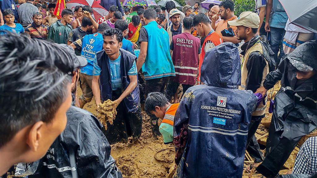 Eight Killed After Landslide Strikes Girls' School in Bangladesh's Largest Refugee Camp