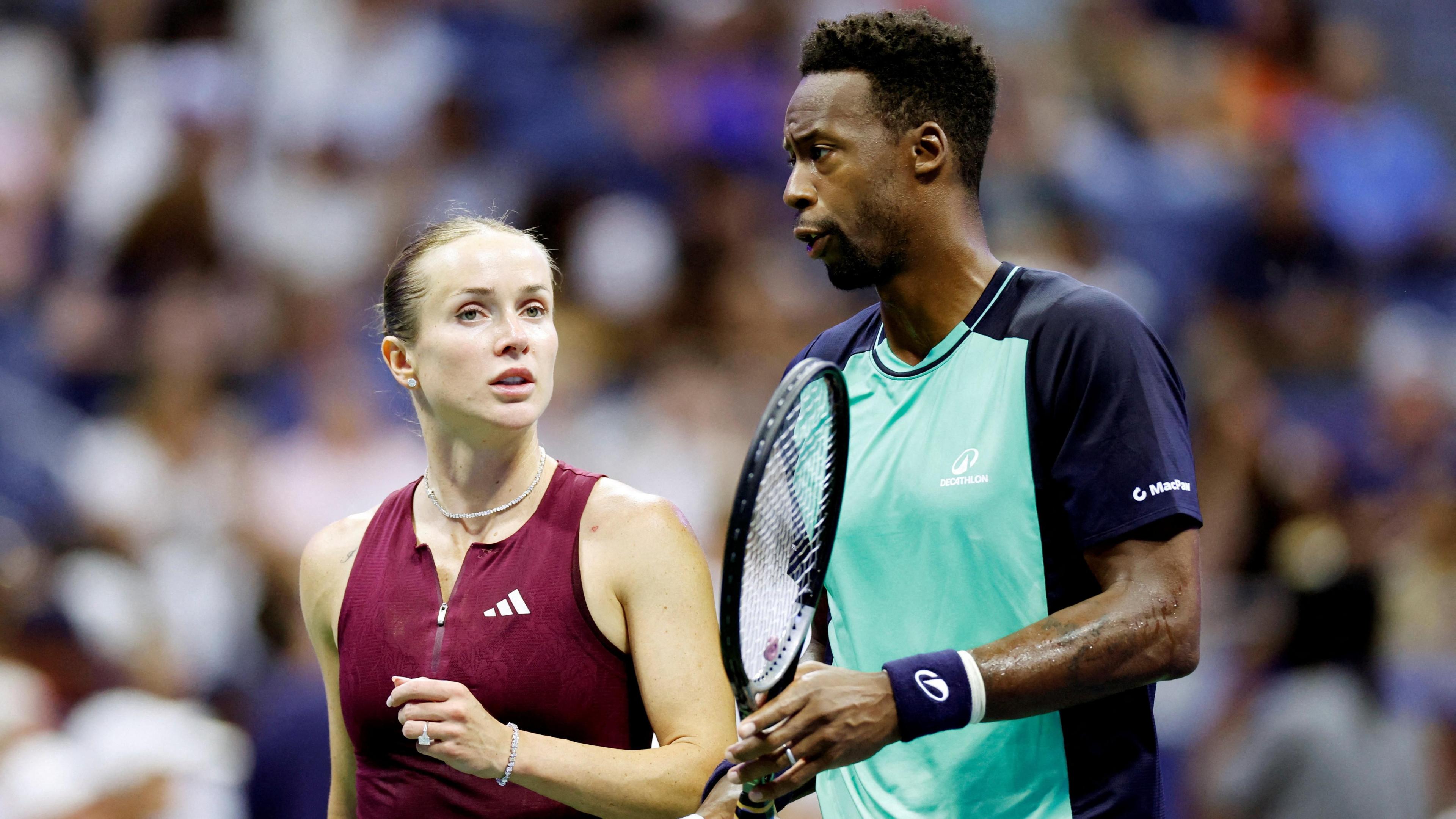 Gaël Monfils and Elina Svitolina at the US Open